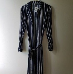 Slinky Strip Longline Duster Jacket